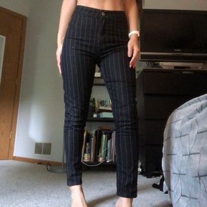 High-waisted striped Boohoo Skinny Jeans